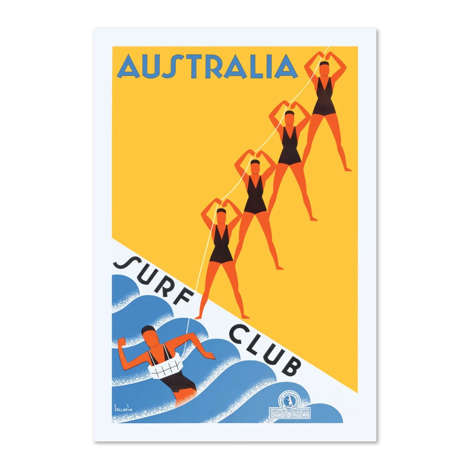 Australia Surf Club poster print